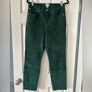 J.Crew vintage straight green corduroy pants size 29